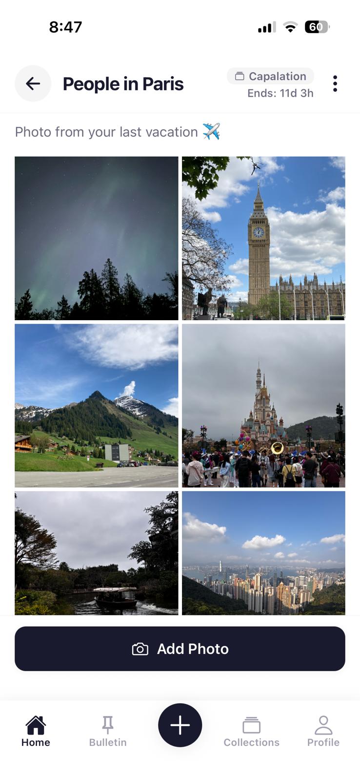 An album filling up with submitted photos